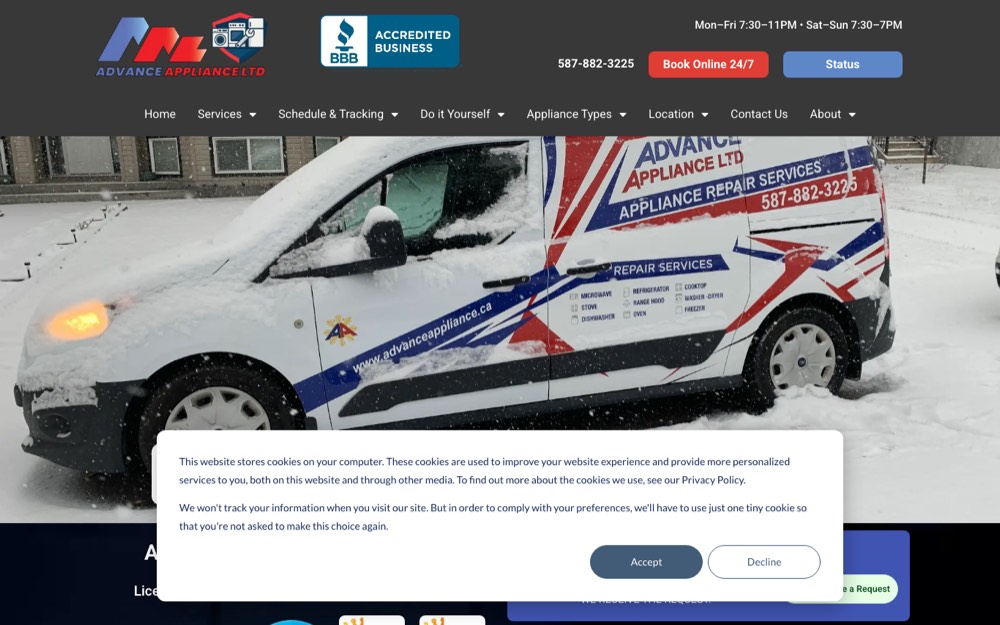 Advance Appliance, appliance repair in Calgary, Airdrie, Okotoks, Cochrane & Chestermere