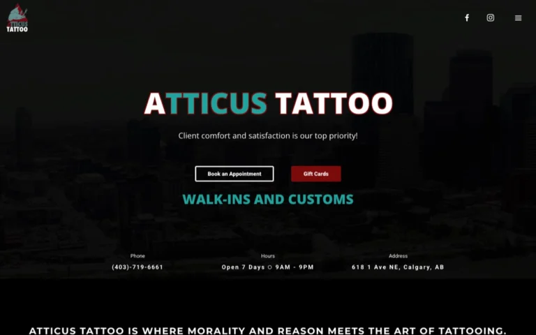 Atticus Tattoo, tattoo shops in Calgary