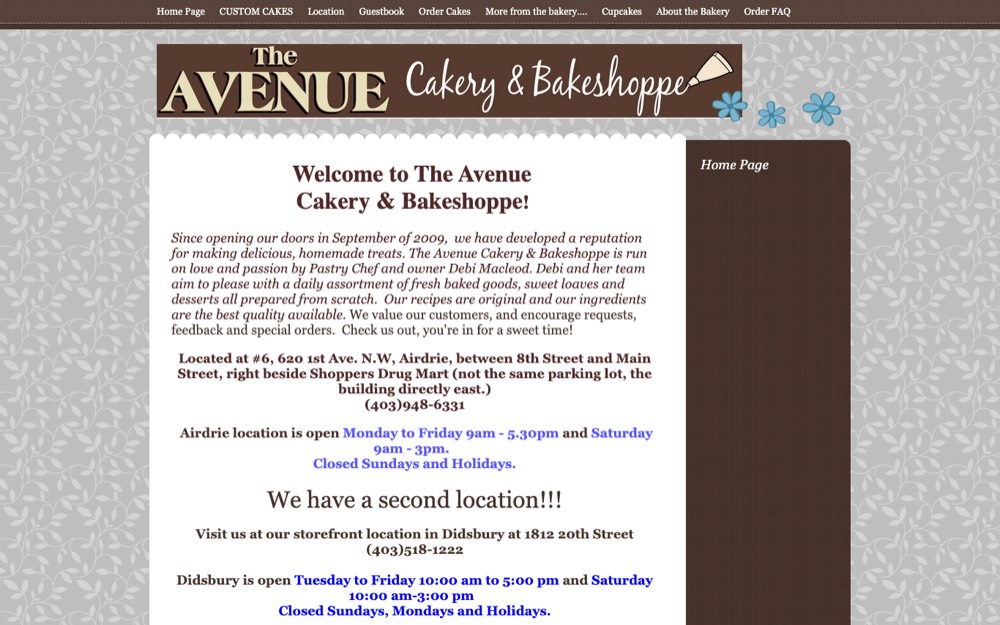 Avenue Cakery & Bakeshoppe, bakeries in Airdrie