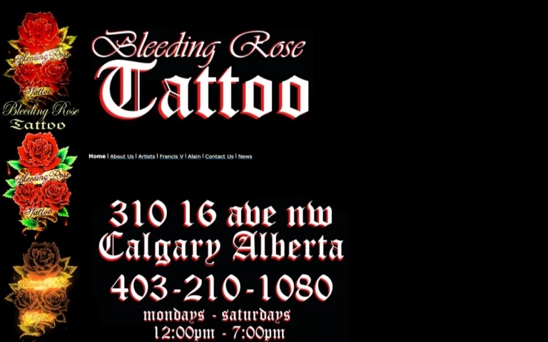 Bleeding Rose Tattoo, tattoo shops in Calgary