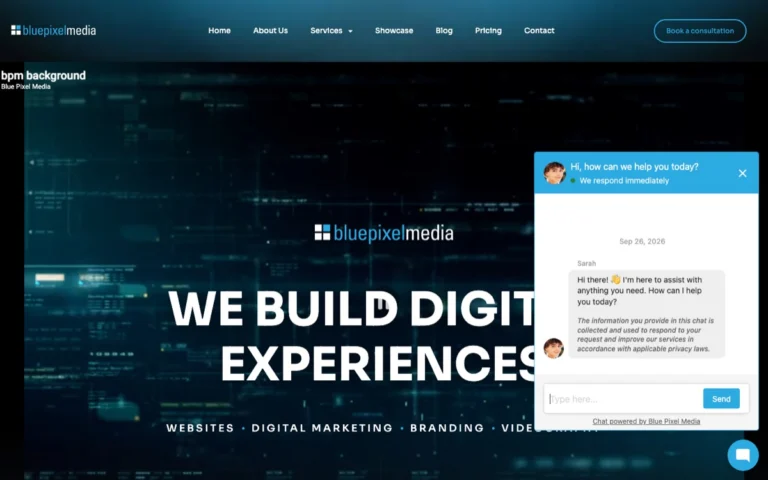 Blue Pixel Media, website design in Cochrane