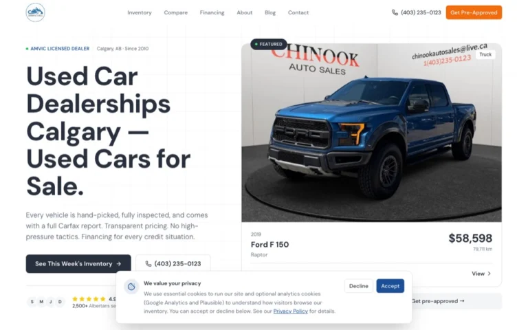 Chinook Auto Sales, auto sales in Calgary, Airdrie, Okotoks, Cochrane & Chestermere