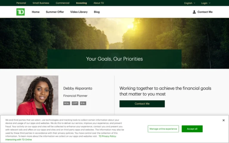 Debby Akparanta - TD Financial Planner, financial planners in Calgary