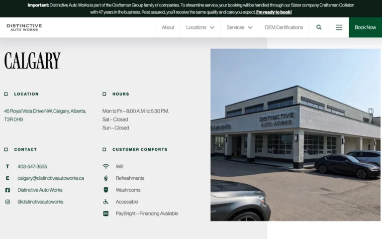 Distinctive Auto Works, auto body in Calgary