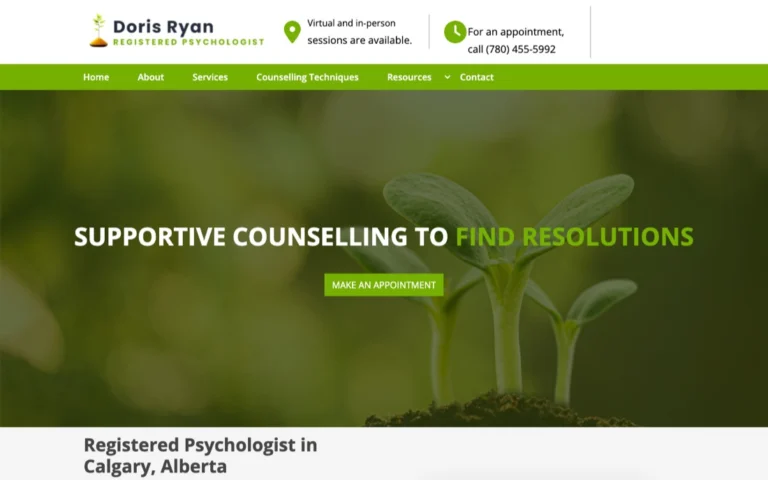 Doris F. Ryan, Registered Psychologist, counselling in Calgary