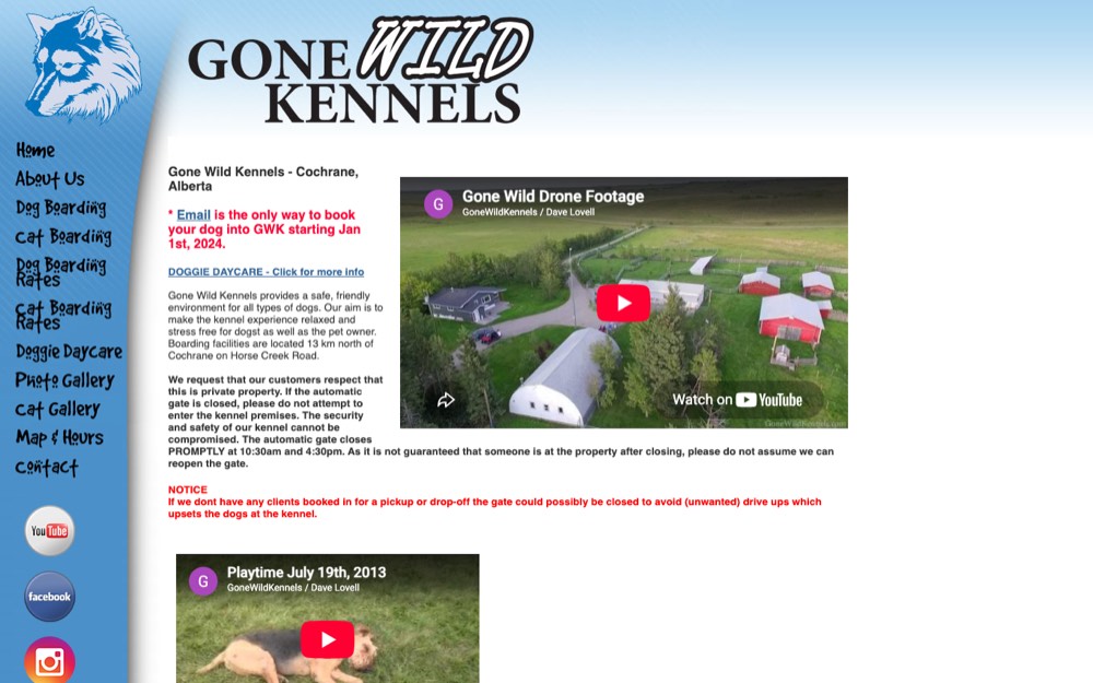Gone Wild Kennels, dog daycare & boarding in Cochrane