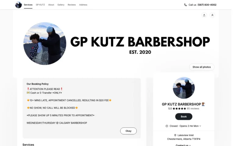 GP Kutz Barbershop, barbers in Calgary & Chestermere