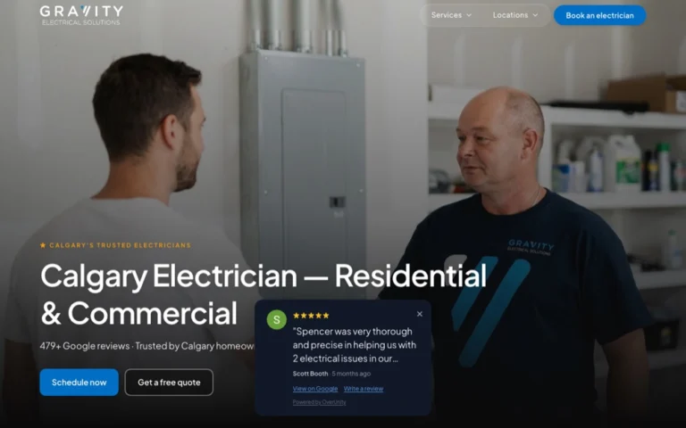 Gravity Electrical, ranked top 5 electricians in Calgary