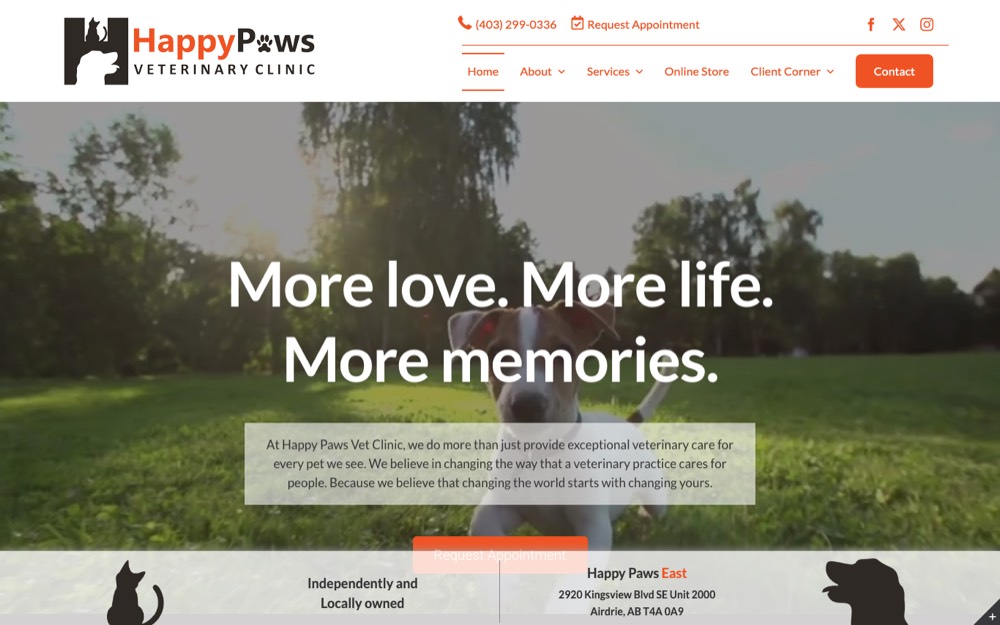 Happy Paws Veterinary Clinic, ranked top 5 veterinarians in Airdrie (Kingsview)