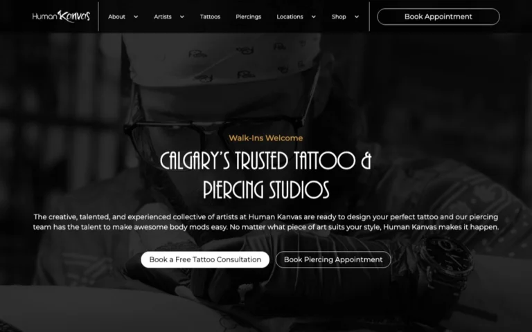 Human Kanvas, tattoo shops in Airdrie