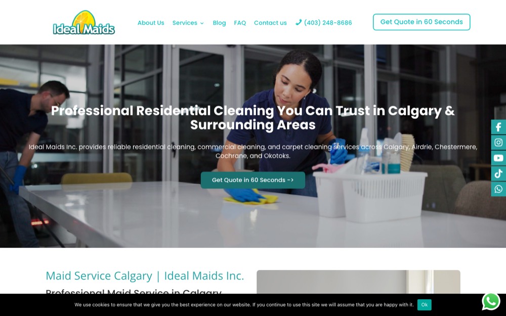 Ideal Maids, ranked top 5 house cleaning in Calgary & Airdrie