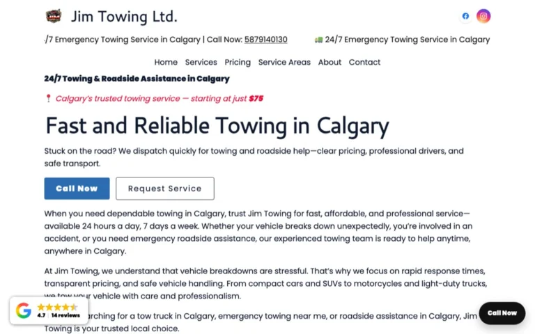 Jim Towing Ltd., towing in Calgary