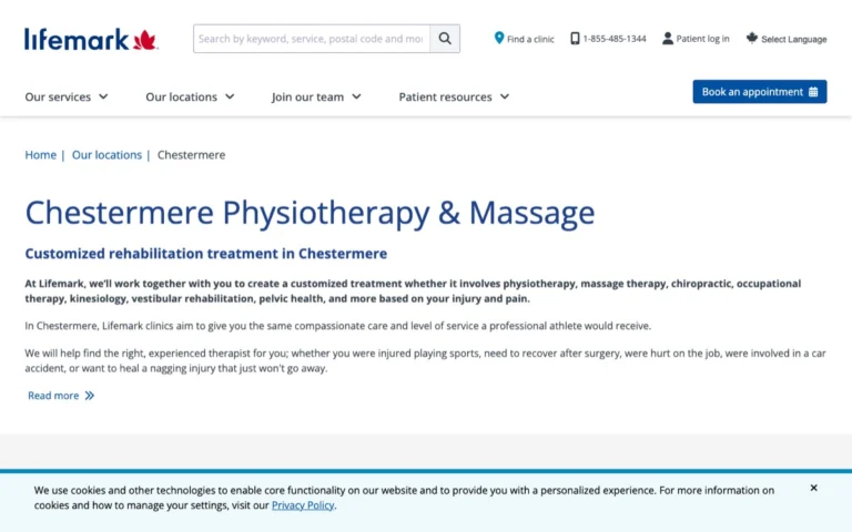 Lifemark Physiotherapy Chestermere, physiotherapy in Chestermere