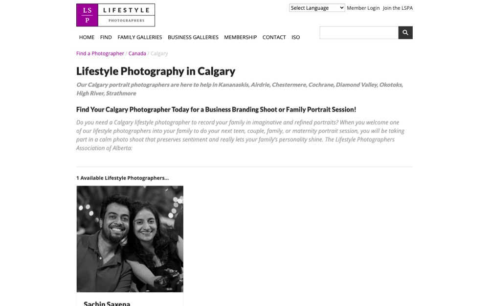 Lifestyle Photographers (LSPA), photographers in Calgary, Airdrie, Okotoks, Cochrane & Chestermere