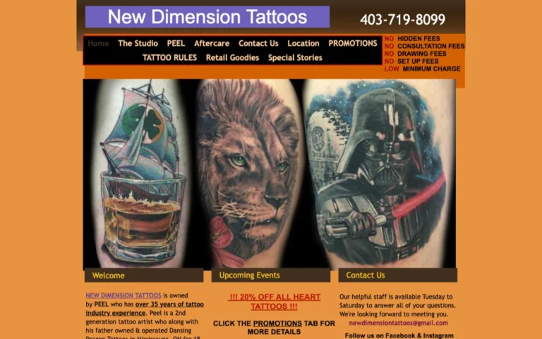 New Dimension Tattoos, tattoo shops in Calgary