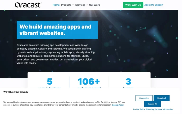 Oracast, website design in Calgary