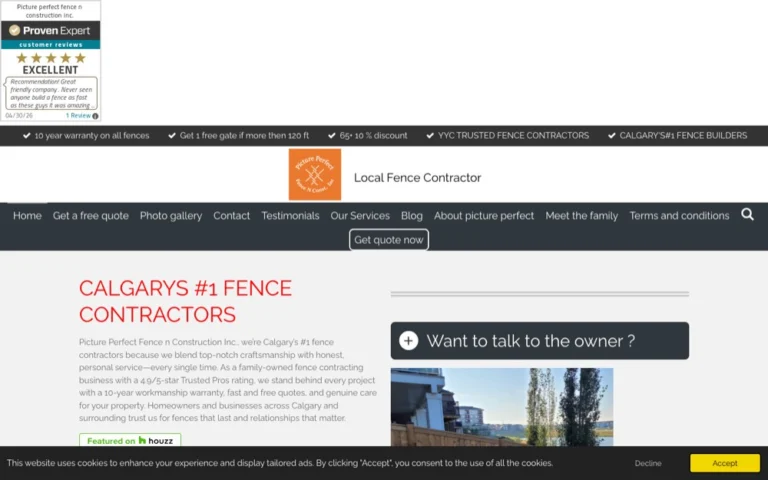 Picture Perfect Fence n Construction, fencing & decks in Calgary, Okotoks, Cochrane & Chestermere
