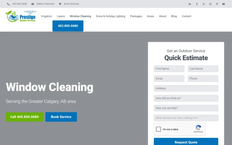 Prestige Outdoor Services Window Cleaning, window cleaning in Calgary, Airdrie, Okotoks, Cochrane & Chestermere