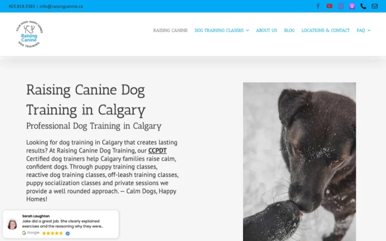 Raising Canine Dog Training, dog trainers in Calgary