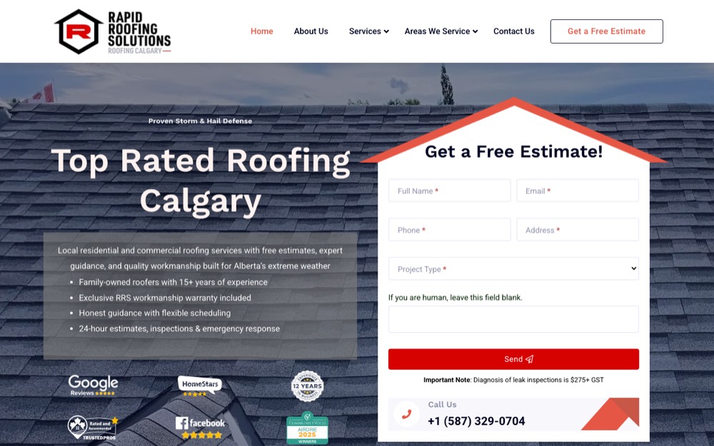Rapid Roofing Solutions, ranked top 5 roofing in Calgary & Airdrie