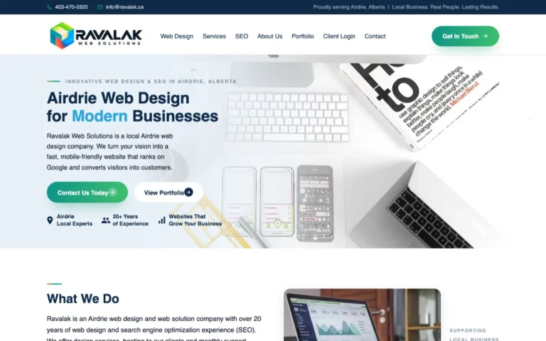 Ravalak Web Solutions, website design in Airdrie