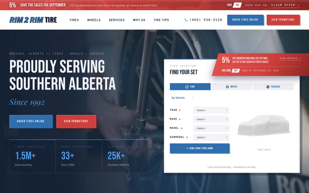 Rim2Rim Tire, tire shops in Calgary & Okotoks