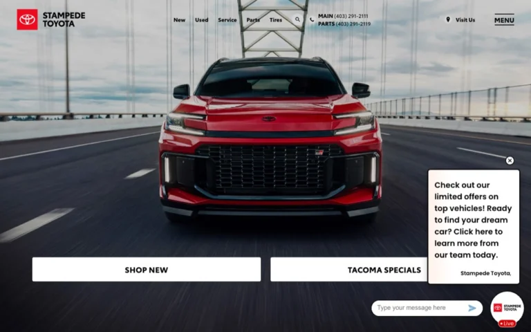 Stampede Toyota, auto sales in Calgary, Airdrie, Cochrane & Chestermere