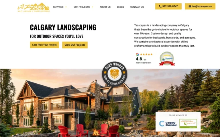 Tazscapes, ranked top 5 landscaping in Calgary & Airdrie