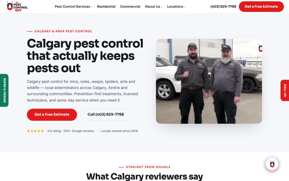 The Pest Control Guy, ranked top 5 pest control in Calgary & Airdrie