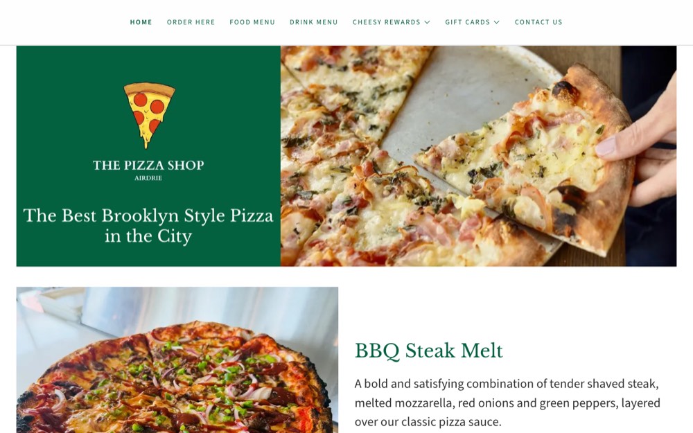 The Pizza Shop Airdrie, pizza in Airdrie