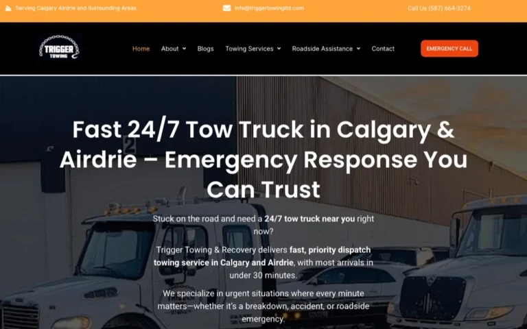 Trigger Towing and Recovery Ltd, towing in Airdrie
