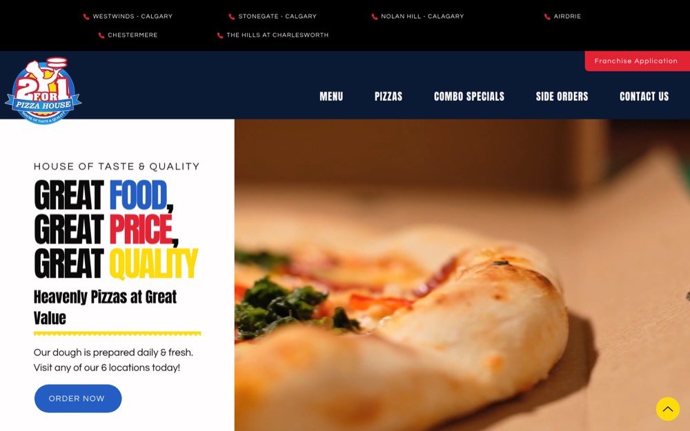 Two For One Pizza House, pizza in Calgary, Airdrie & Chestermere